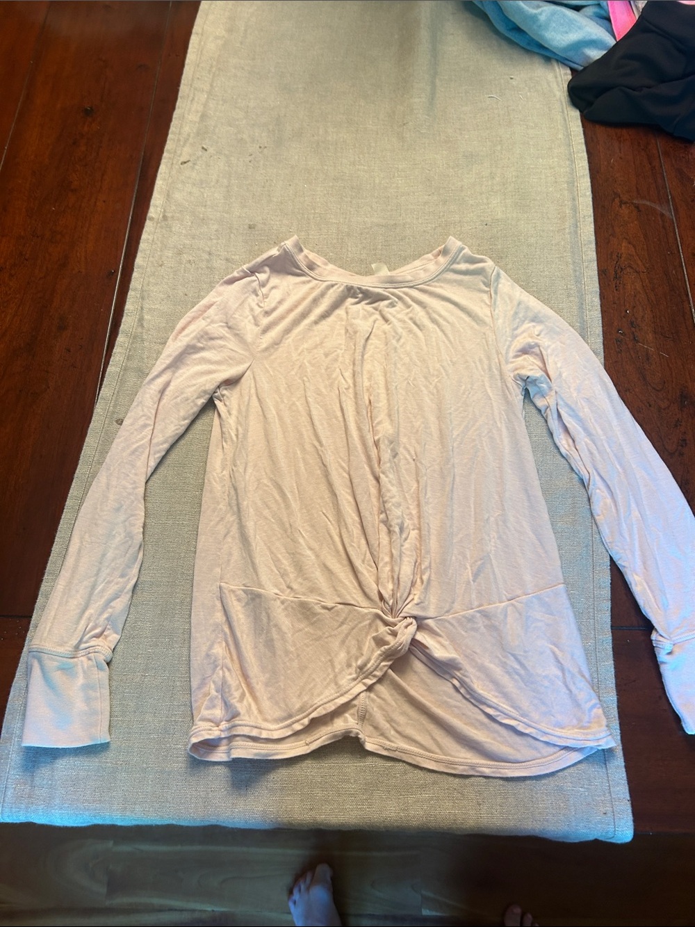 Zella Girl Long-Sleeve Twist Front Top - Light Pink